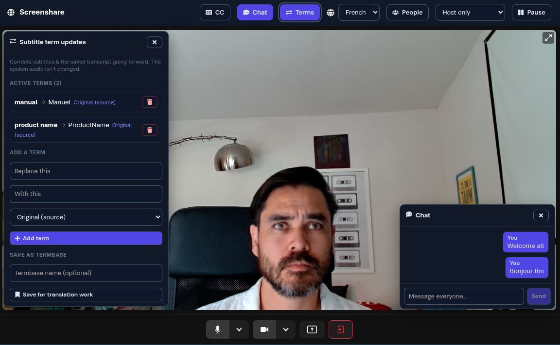 Live Translate room